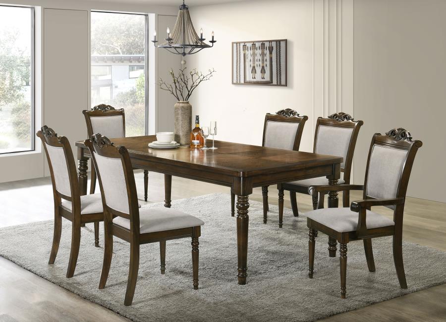 Willowbrook 7-piece Rectangular Dining Table Set Chestnut Finish