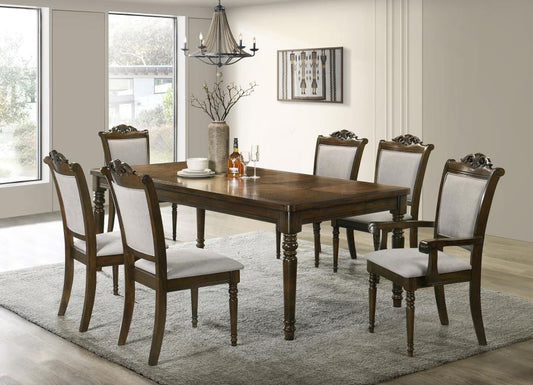 Willowbrook 7-piece Rectangular Dining Table Set Chestnut Finish