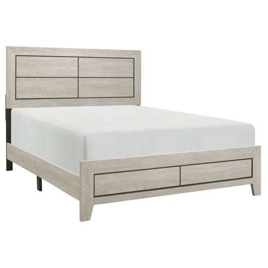 Light Brown Finish Queen Size Bed Frame