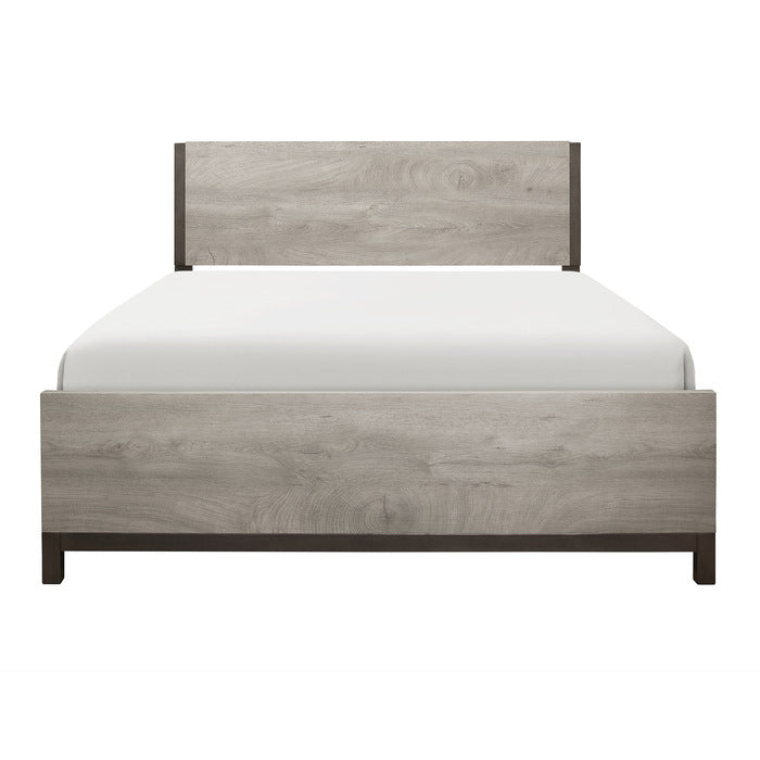 Rustic Chic 2 Tone Gray Finish Queen Size Bed Frame