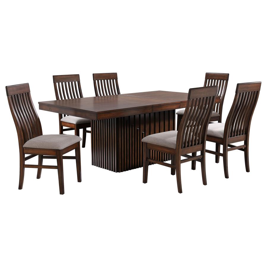 Mango Oak Deep Finish 7 piece Dining Table Set