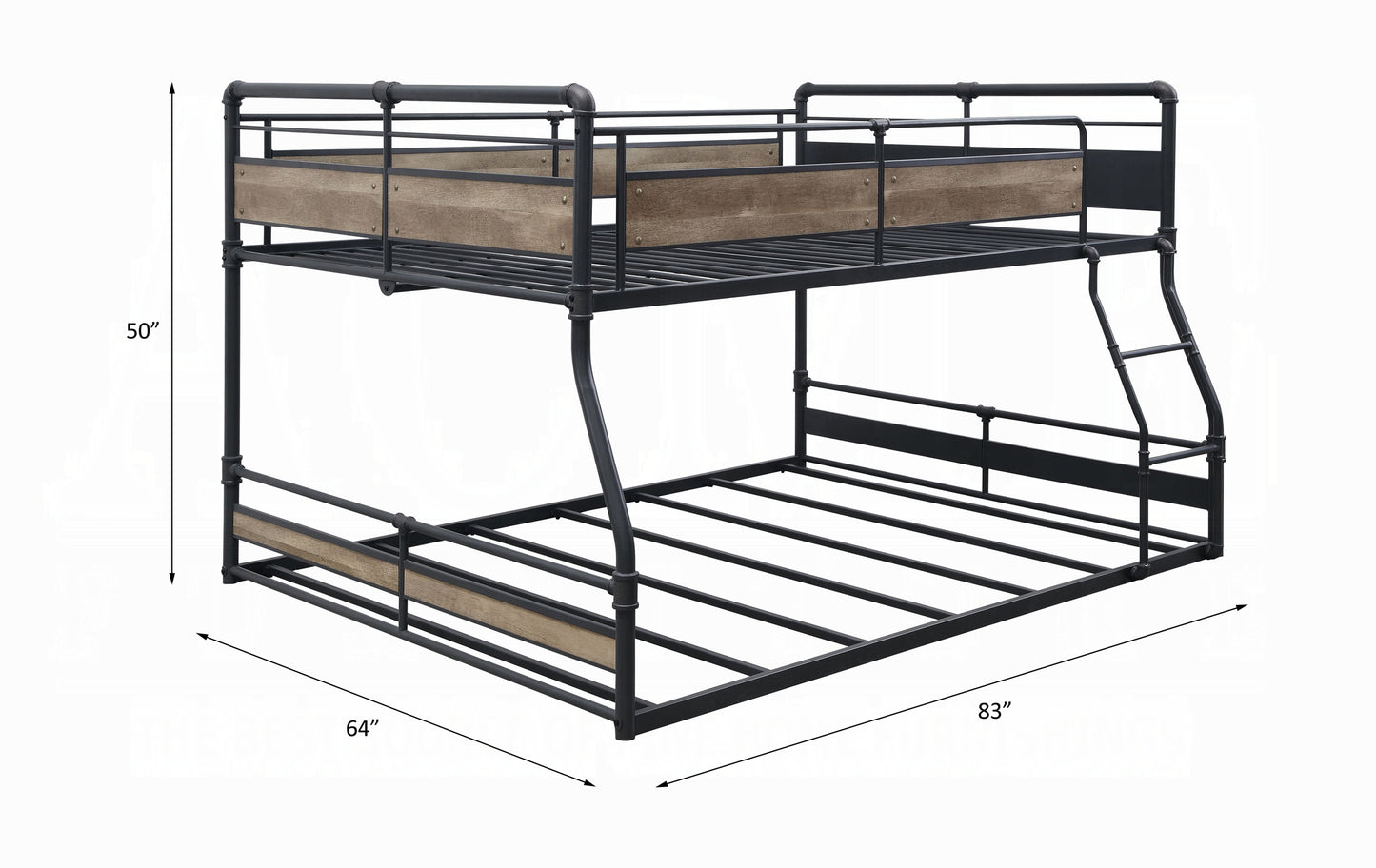 Industrial Design Full over Queen Bunkbed