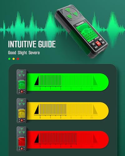 TESMEN EMF Meter, Hound-200 EMF Detector: 3-in-1 Portable Electromagnetic Field Radiation Detector for EF, RF, MF, WiFi Signal, Suitable for Home, Office EMF Inspections and Ghost Hunting - Green