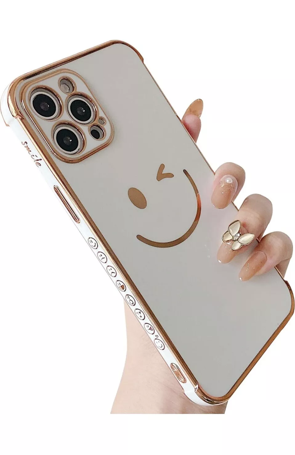 Cute Smile Case Shockproof Slim Cover White iPhone 14 Pro