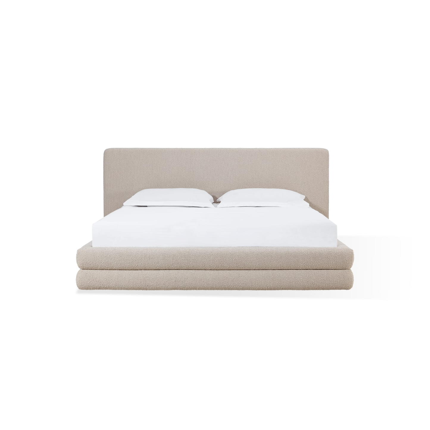 Maya Upholstered Platform Bed in Brun Boucle