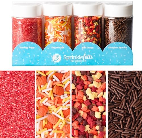 Sweets Indeed Sprinkles, Halloween Sprinkles, Candy Eyeballs, 4 Pack, 10.90 ounces, Edible Sprinkle Mix, Perfect for Cake Decorations, Baking, Ice Cream, Cookies, Cupcake Topper, 10.90 ounces (Halloween)