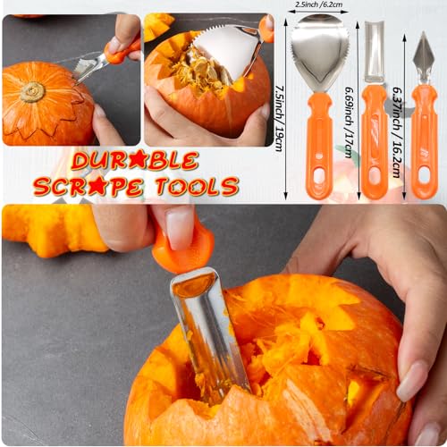 Pumpkin Carving Kit Halloween, Pumpkin Carving Tools for Kids, Safe & Easy & DIY Pumpkin Carving Set for Halloween Decoration Jack-O-Lanterns, Gift for Halloween (24Pcs)