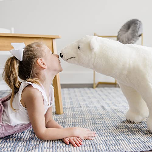 Melissa & Doug Giant Polar Bear - Lifelike Plush Toy (3 Feet Long), White - Extra Large Stuffed Animal for Ages 3+