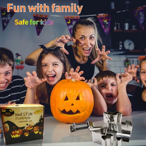 Pumpkin Carving Kit Halloween, Pumpkin Carving Tools for Kids, Safe & Easy & DIY Pumpkin Carving Set for Halloween Decoration Jack-O-Lanterns, Gift for Halloween (24Pcs)