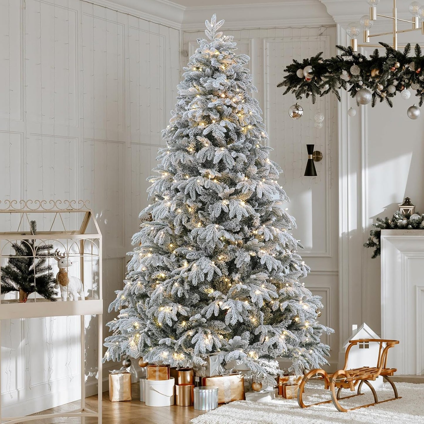 7.5 ft Prelit Christmas Tree, Artificial Christmas Tree with Lights