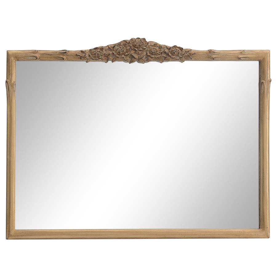 Sylvie 40 x 30 Inch French Provincial Mantle Mirror Gold Finish