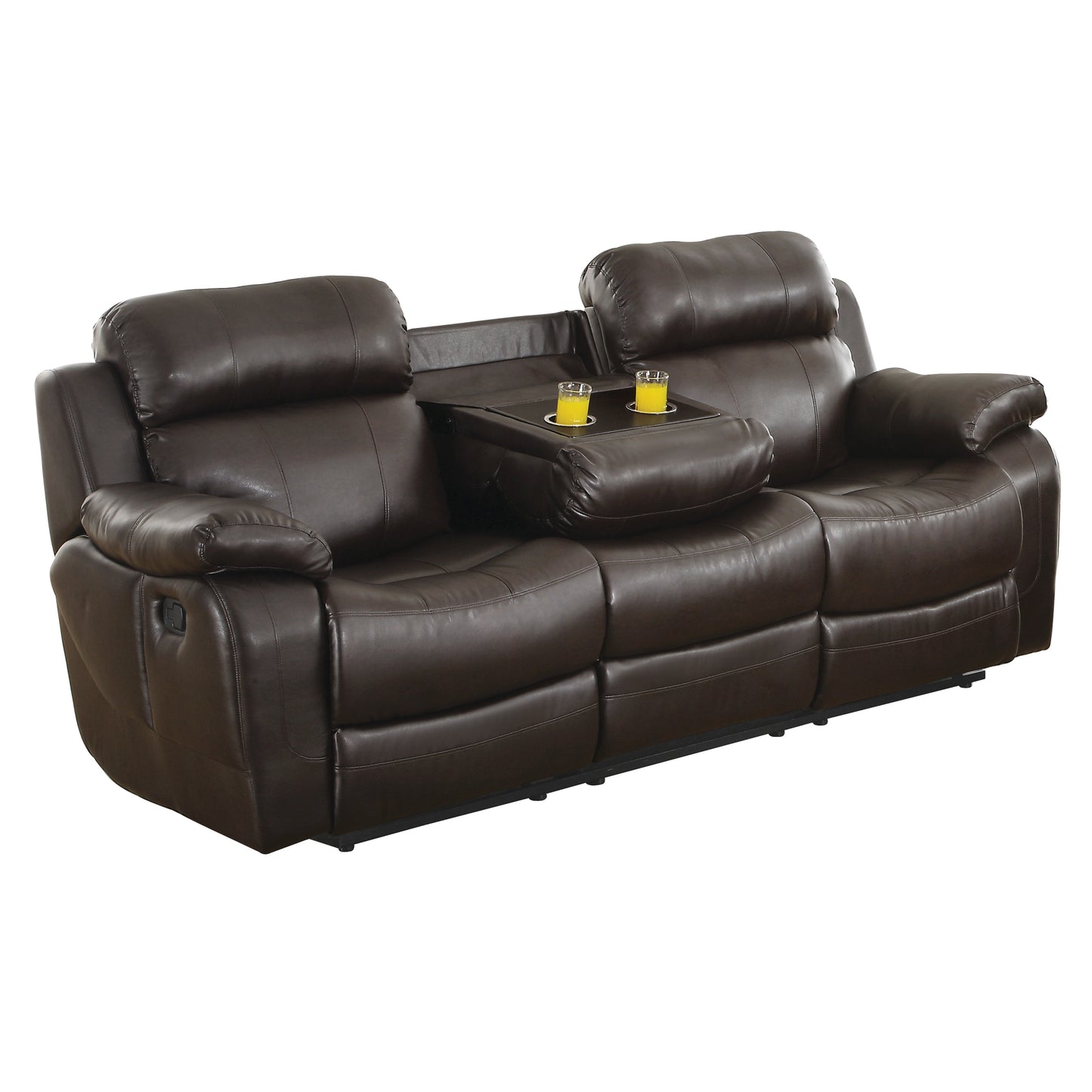 Double Reclining Sofa with Center Drop-Down Cup Holders