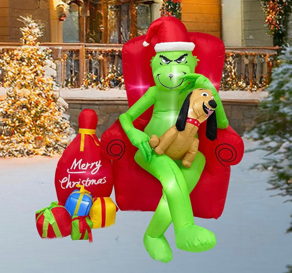 Christmas Inflatable Outdoor Decoration 6
FT The Grinch Blow Up Yard Patio Built-in
LED Lights