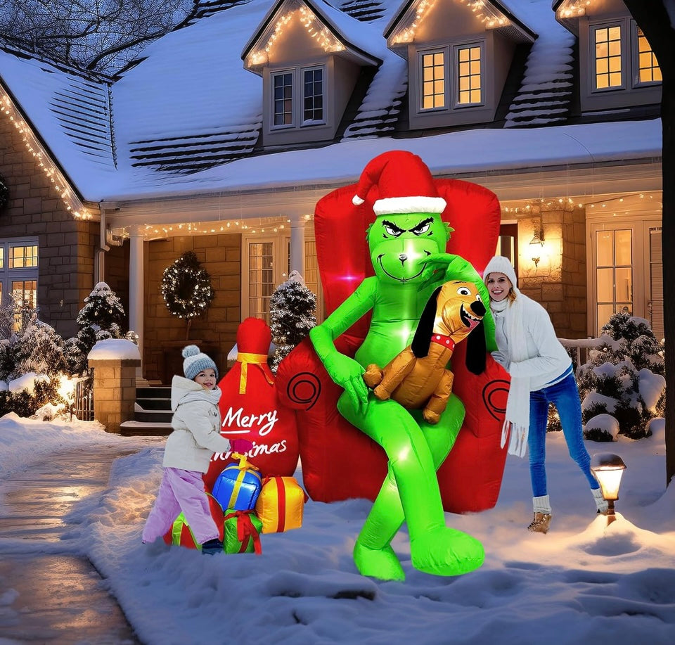 Christmas Inflatable Outdoor Decoration 6
FT The Grinch Blow Up Yard Patio Built-in
LED Lights