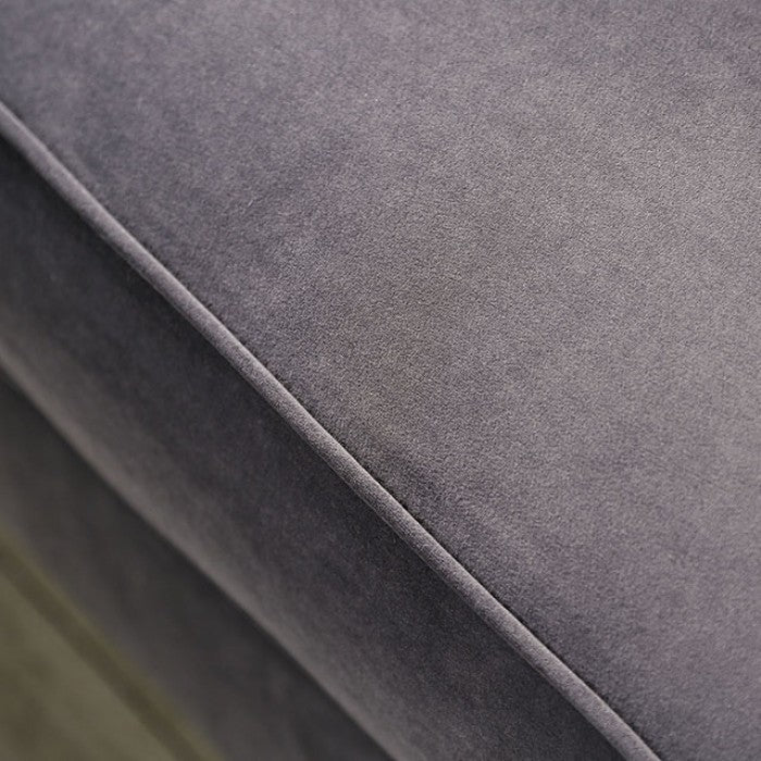 Vintage Glam Chesterfield Inspired Sofa Gray Velvet