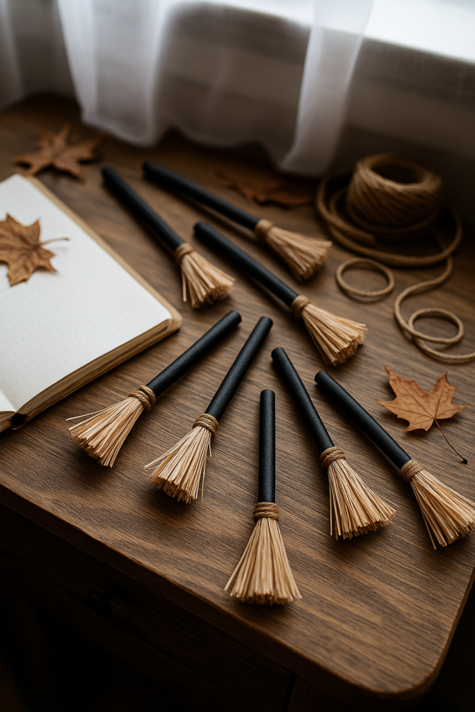 DIY HALLOWEEN MINI BROOMSTICK PENS