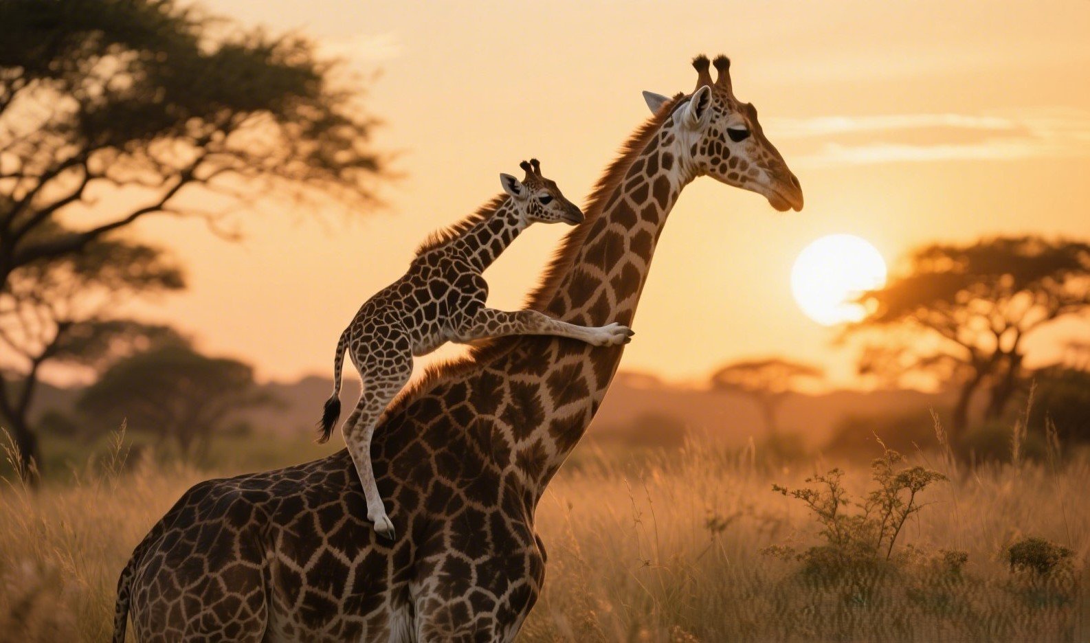 The Fascinating World of Giraffes: A Baby’s Journey Up the Neck of Its Mother
