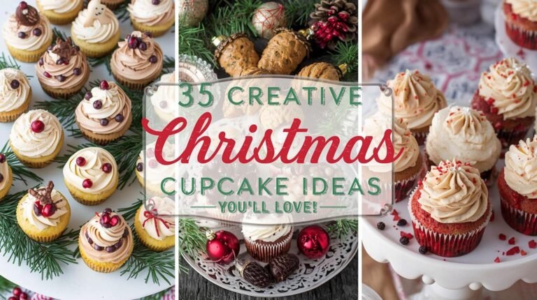 Christmas cupcakes with vintage and Nordic flair
