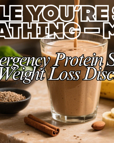 High-protein smoothie with banana, spinach, flax seeds, almond milk and cinnamon for weight loss discipline