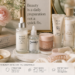 Biblical beauty preparation scene with myrrh, perfume oils, alabaster jars, linen cloth, and warm candlelight inspired by the story of Esther.