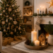 Latin American Christmas celebration featuring a nativity scene, poinsettias, candles, colorful decorations, and traditional holiday décor inspired by faith and family.